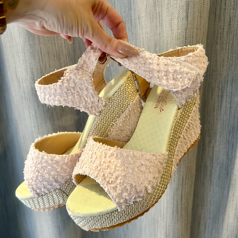 Elegant Cream Wedge Sandals